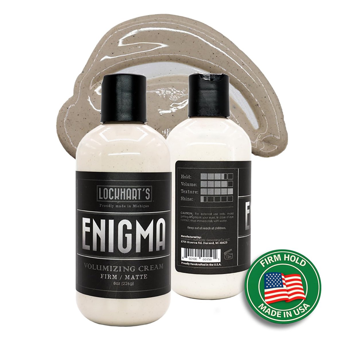 Lockhart’s Enigma Matte Cream Clay – Firm Hold, Natural Matte Finish, Kaolin & Bentonite Clay for Volume and Texture, Nourishing Beeswax Formula (8 oz) - görsel 1