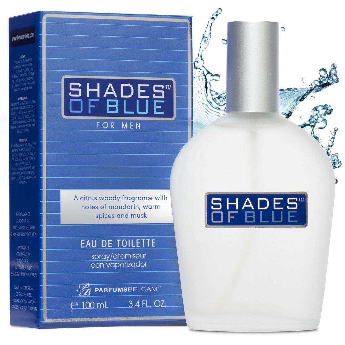 PB ParfumsBelcam Shades of Blue Eau de Toilette Spray for Men – Fresh Citrus Woody Cologne with Mandarin, Warm Spices & Musk – Mediterranean-Style Men’s Fragrance, 3.4 Fl Oz Avelisse