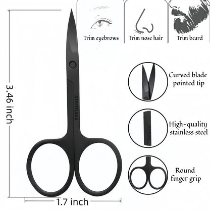 Megan Beard Shaping Tool 5-Piece Set - Professional Beard Shaper for Men with Straight Edge Razor, Template Guide, Double Edge Blades, Barber Pencil & Scissors Avelisse