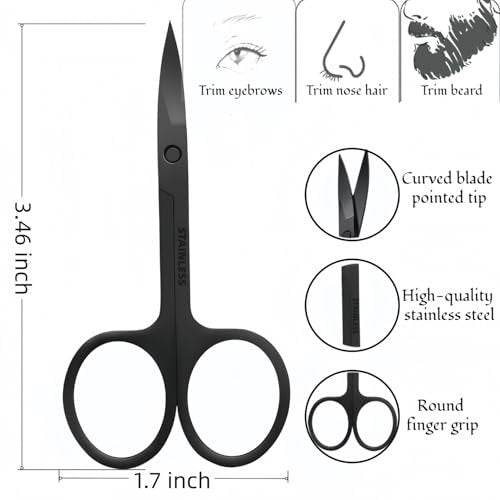 Megan Beard Shaping Tool 5-Piece Set - Professional Beard Shaper for Men with Straight Edge Razor, Template Guide, Double Edge Blades, Barber Pencil & Scissors Avelisse