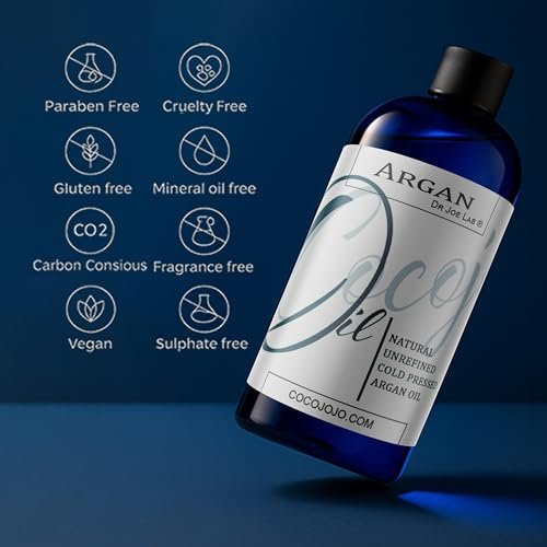 Dr Joe Lab Pure Natural Moroccan Argan Oil - 8 oz Cold Pressed Unrefined Extra Virgin - Moisturizing, Hydrating, and Nourishing for Hair, Skin, Body, Nails, and Beard - görsel 14