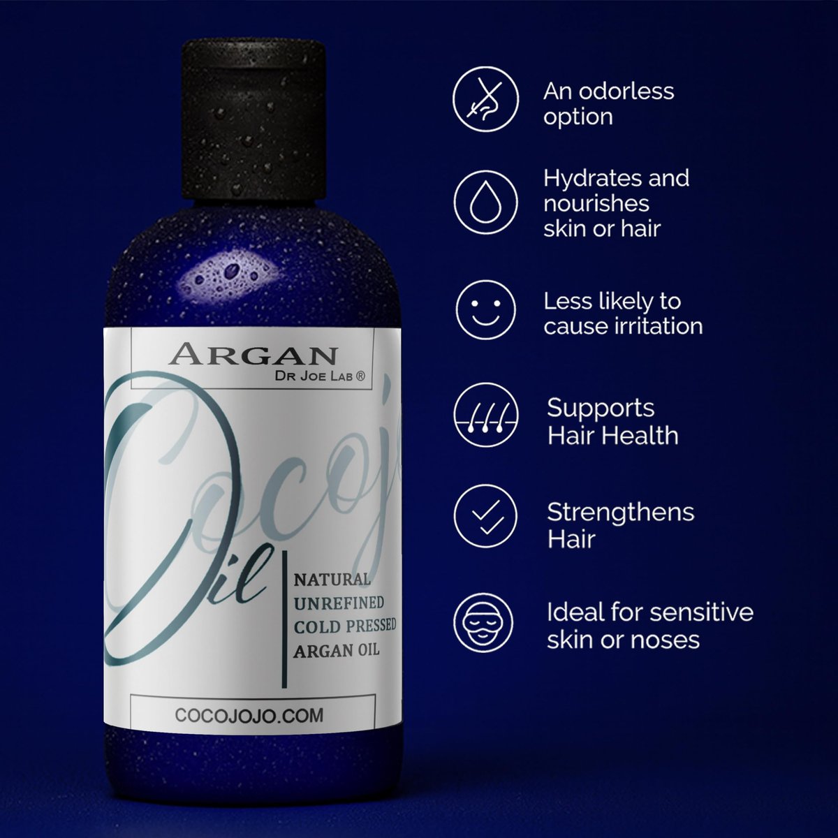 Dr Joe Lab Pure Natural Moroccan Argan Oil - 8 oz Cold Pressed Unrefined Extra Virgin - Moisturizing, Hydrating, and Nourishing for Hair, Skin, Body, Nails, and Beard - görsel 5