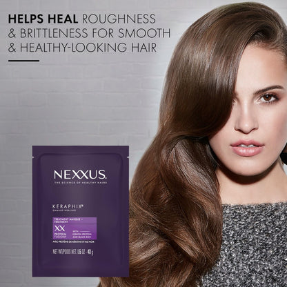 Nexxus KERAPHIX Hair Mask Damage Repair for Dry Damaged Hair - 20-Pack of 1.5 oz Treatments Powered by KRT Keratin Resistance Therapy Avelisse