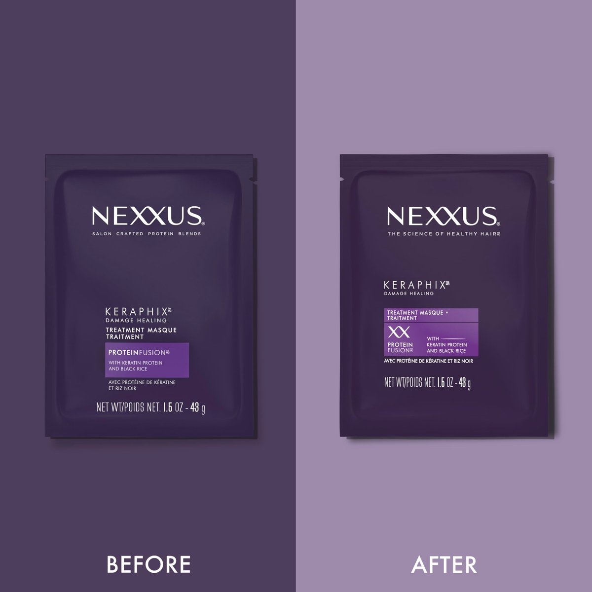 Nexxus KERAPHIX Hair Mask Damage Repair for Dry Damaged Hair - 20-Pack of 1.5 oz Treatments Powered by KRT Keratin Resistance Therapy Avelisse