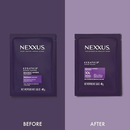 Nexxus KERAPHIX Hair Mask Damage Repair for Dry Damaged Hair - 20-Pack of 1.5 oz Treatments Powered by KRT Keratin Resistance Therapy Avelisse
