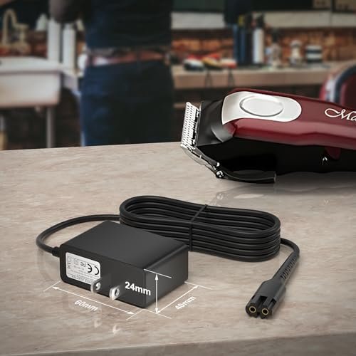 BENSN 4V Clipper Charger Cord Compatible with Wahl Magic Clipper Cordless 8164, 8591, 8148, 8504, 5-Star Trimmer, 1919 100 Year Hair Clipper - 5FT Black Avelisse