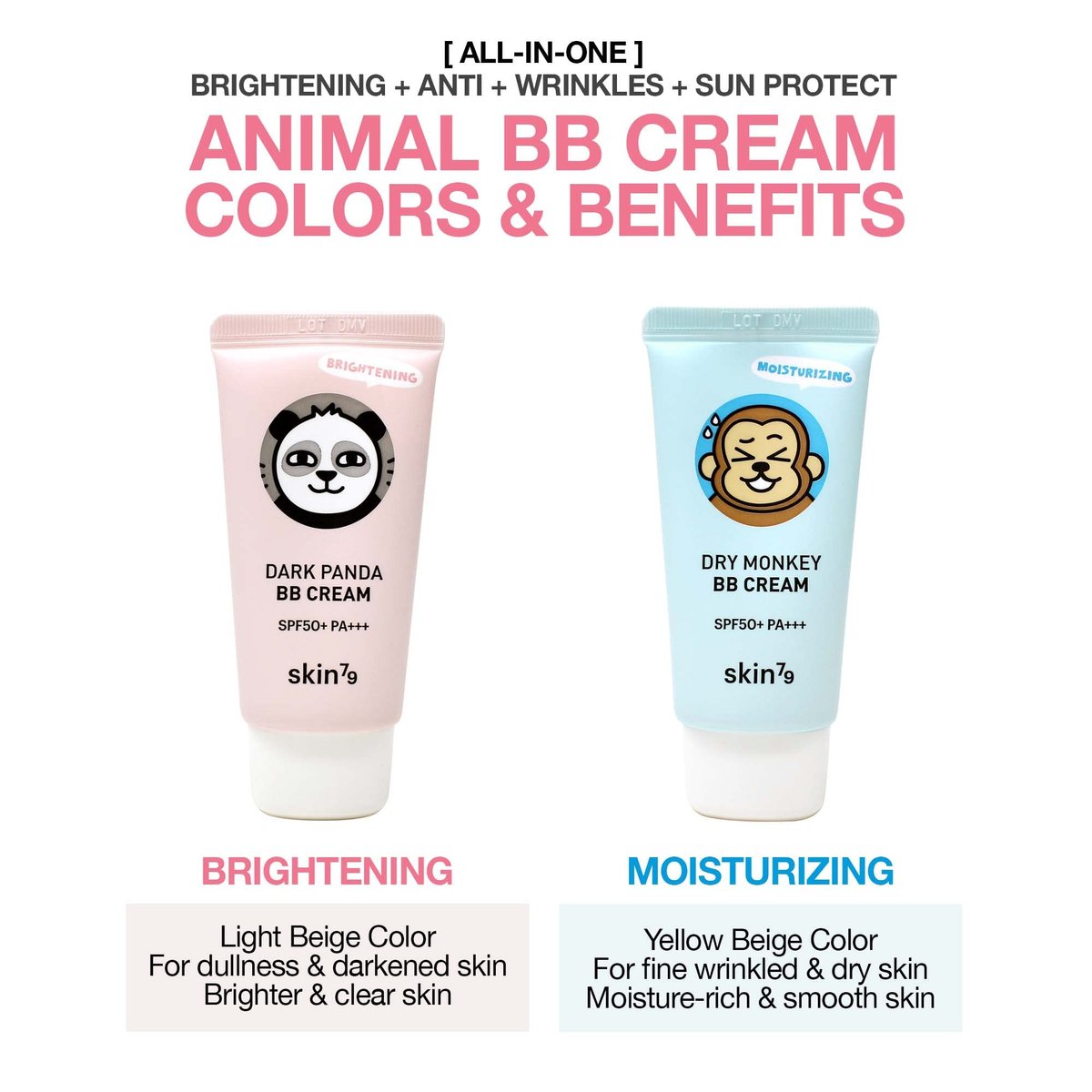 SKIN79 Animal BB Cream Dry Monkey - SPF 50+ PA+++ Moisturizing & Brightening BB Cream for Dry Skin - görsel 7