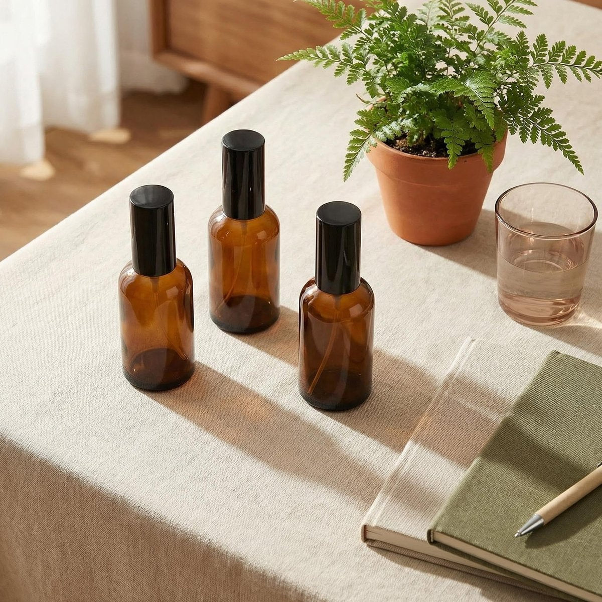 Ericotry 1oz (30ml) Refillable Amber Glass Spray Bottles - Pack of 3 Fine Mist Sprayers for Aromatherapy, Perfume, and Essential Oils - görsel 15