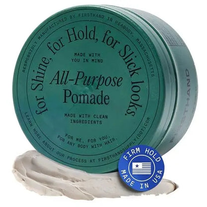 Firsthand Supply All-Purpose Hair Pomade – Flexible Firm Hold, Low Shine, Organic Water Based Pomade with Aloe & Shea Butter for All Hair Types (3 oz) Avelisse