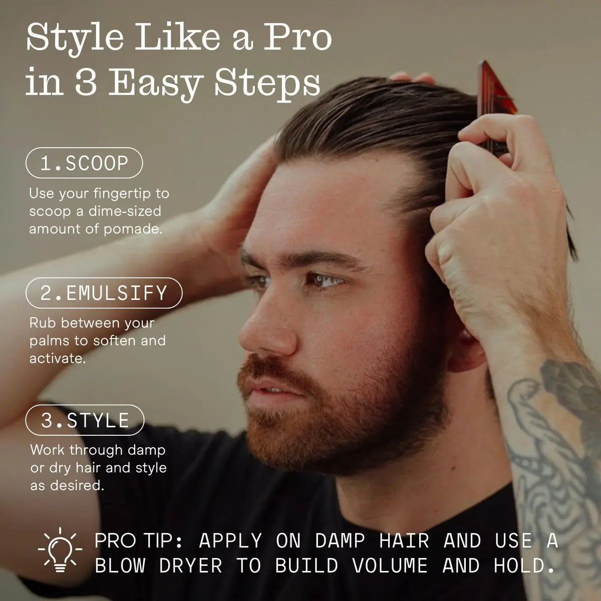 Firsthand Supply All-Purpose Hair Pomade – Flexible Firm Hold, Low Shine, Organic Water Based Pomade with Aloe & Shea Butter for All Hair Types (3 oz) Avelisse