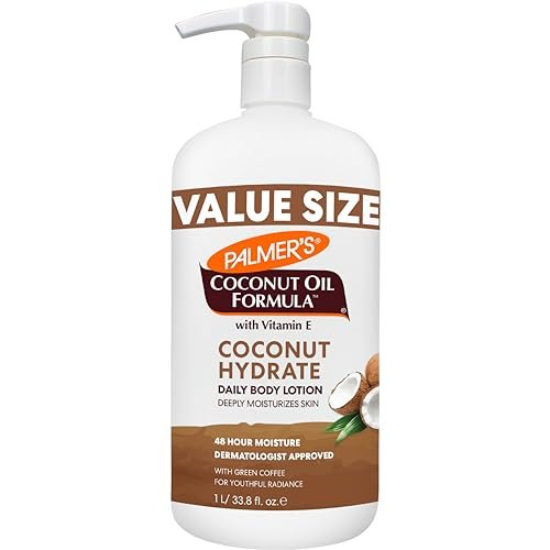 Palmer's Coconut Oil Formula Body Lotion for Dry Skin, Hand & Body Moisturizer with Green Coffee Extract & Vitamin E, Value Size Pump Bottle, 33.8 Fl Oz Avelisse