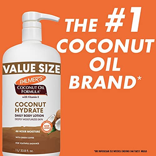 Palmer's Coconut Oil Formula Body Lotion for Dry Skin, Hand & Body Moisturizer with Green Coffee Extract & Vitamin E, Value Size Pump Bottle, 33.8 Fl Oz Avelisse