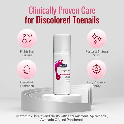 FOOTLOGIX Nail Tincture Spray with Spiraleen - 1.55 Fl Oz, Clear Nail Treatment Avelisse