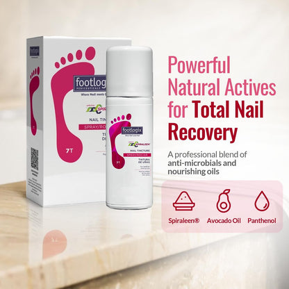 FOOTLOGIX Nail Tincture Spray with Spiraleen - 1.55 Fl Oz, Clear Nail Treatment Avelisse