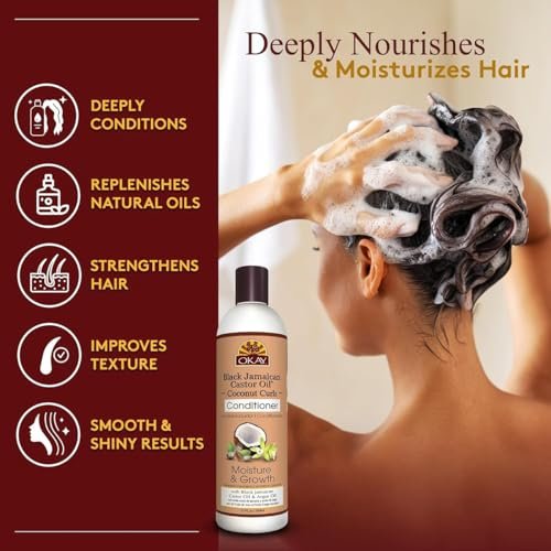 OKAY Black Jamaican Castor Oil & Coconut Curls Conditioner - 12 oz / 355 ml - görsel 4