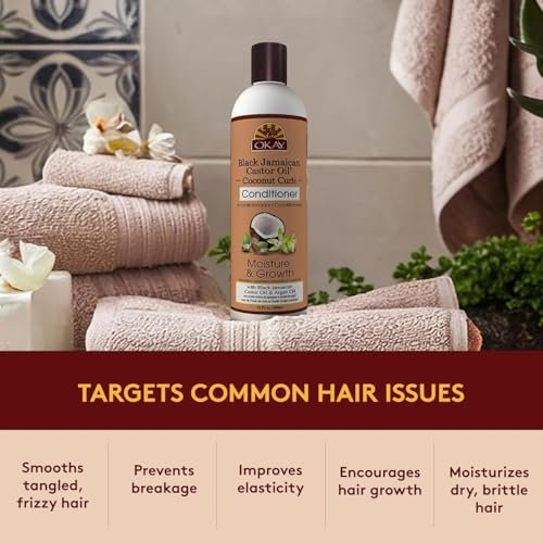 OKAY Black Jamaican Castor Oil & Coconut Curls Conditioner - 12 oz / 355 ml - görsel 8