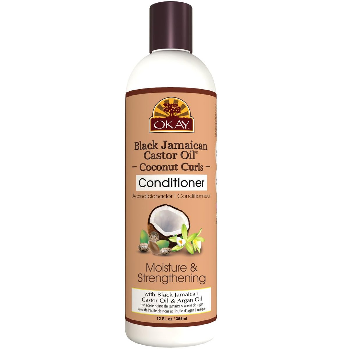 OKAY Black Jamaican Castor Oil & Coconut Curls Conditioner - 12 oz / 355 ml - görsel 1