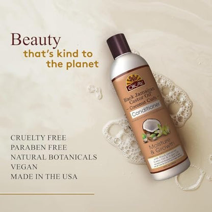 OKAY Black Jamaican Castor Oil & Coconut Curls Conditioner - 12 oz / 355 ml