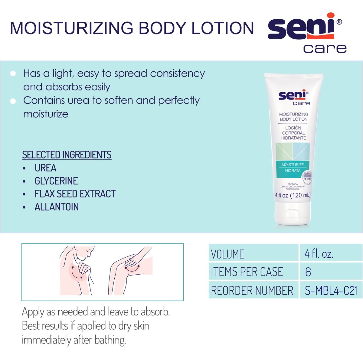 Seni Care Scented Hand and Body Moisturizer Lotion - 4 oz Tube (6-Pack) for Sensitive Skin - görsel 3