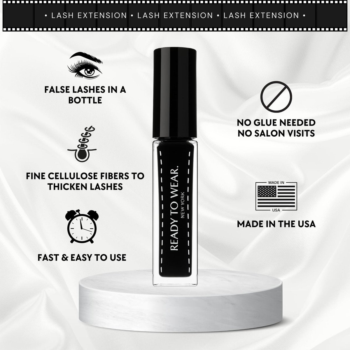 Ready To Wear Lash Extension - Fine DRY Fibers to Extend Lashes, Instantly Volumize & Elongate - No Glue Needed (Must use with Mascara) Avelisse