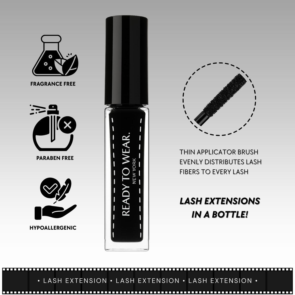 Ready To Wear Lash Extension - Fine DRY Fibers to Extend Lashes, Instantly Volumize & Elongate - No Glue Needed (Must use with Mascara) Avelisse
