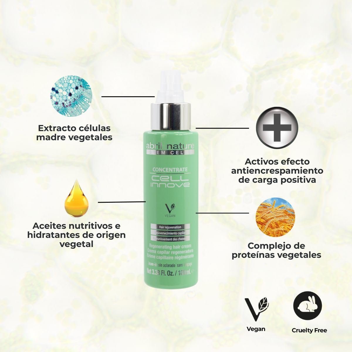 abril et nature Cell Innove Professional Hair Serum - Regenerates and Rejuvenates with Plant Stem Cells - Cuticle Sealer for All Hair Types - 100 ml - görsel 9