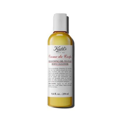 Kiehl's Creme de Corps Smoothing Oil-to-Foam Body Cleanser - Moisturizing Body Wash with Castor Oil & Grape Seed Oil, Vanilla & Almond Scent, 8.4 fl oz Avelisse
