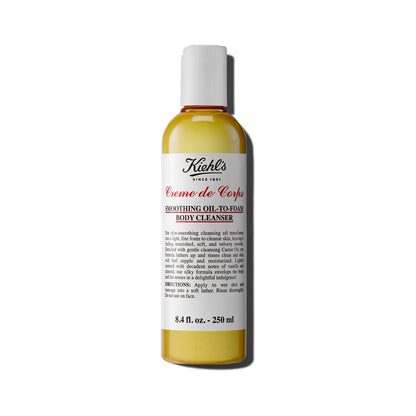 Kiehl's Creme de Corps Smoothing Oil-to-Foam Body Cleanser - Moisturizing Body Wash with Castor Oil & Grape Seed Oil, Vanilla & Almond Scent, 8.4 fl oz Avelisse