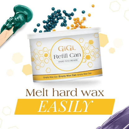 GiGi Hard Wax Beads Refill Can - Empty & Heat-Resistant Container for Professional Wax Warmers, Reusable 14 oz Capacity