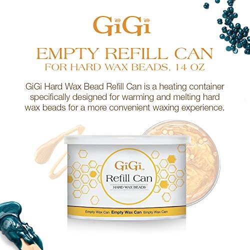 GiGi Hard Wax Beads Refill Can - Empty & Heat-Resistant Container for Professional Wax Warmers, Reusable 14 oz Capacity - görsel 4