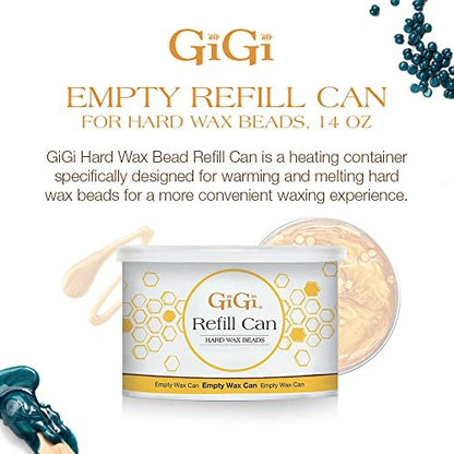 GiGi Hard Wax Beads Refill Can - Empty & Heat-Resistant Container for Professional Wax Warmers, Reusable 14 oz Capacity