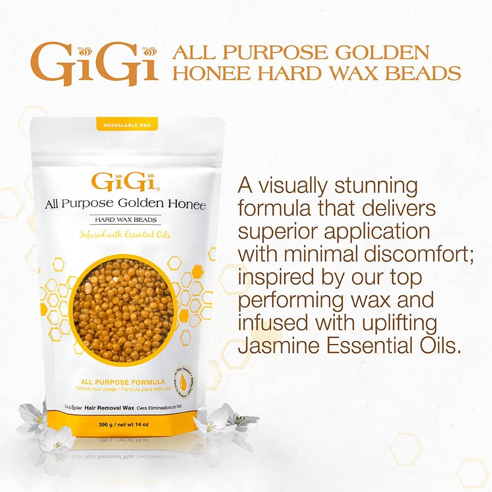 GiGi Golden Honee Hard Wax Beads – Stripless Hair Removal Wax for Face, Bikini, Legs & Body, All Purpose Waxing Beads for At-Home Waxing, 14 oz - görsel 3