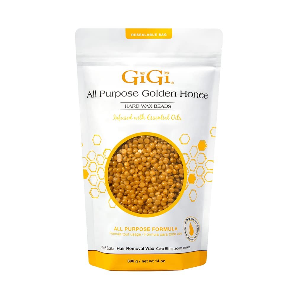 GiGi Golden Honee Hard Wax Beads – Stripless Hair Removal Wax for Face, Bikini, Legs & Body, All Purpose Waxing Beads for At-Home Waxing, 14 oz - görsel 1