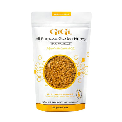 GiGi Golden Honee Hard Wax Beads – Stripless Hair Removal Wax for Face, Bikini, Legs & Body, All Purpose Waxing Beads for At-Home Waxing, 14 oz