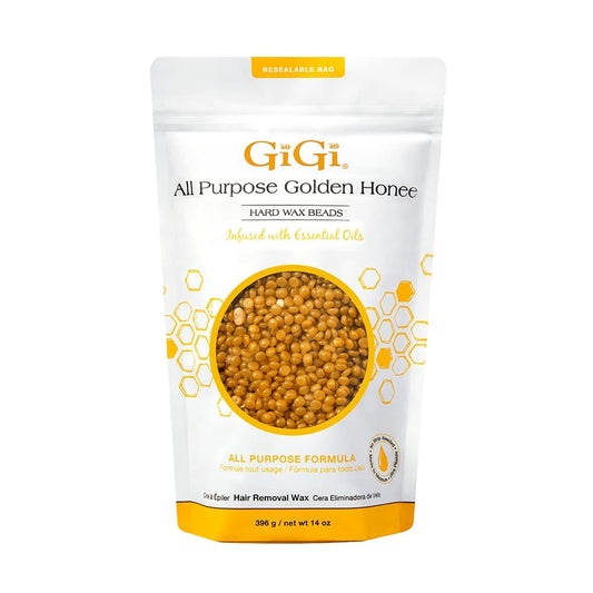 GiGi Golden Honee Hard Wax Beads – Stripless Hair Removal Wax for Face, Bikini, Legs & Body, All Purpose Waxing Beads for At-Home Waxing, 14 oz