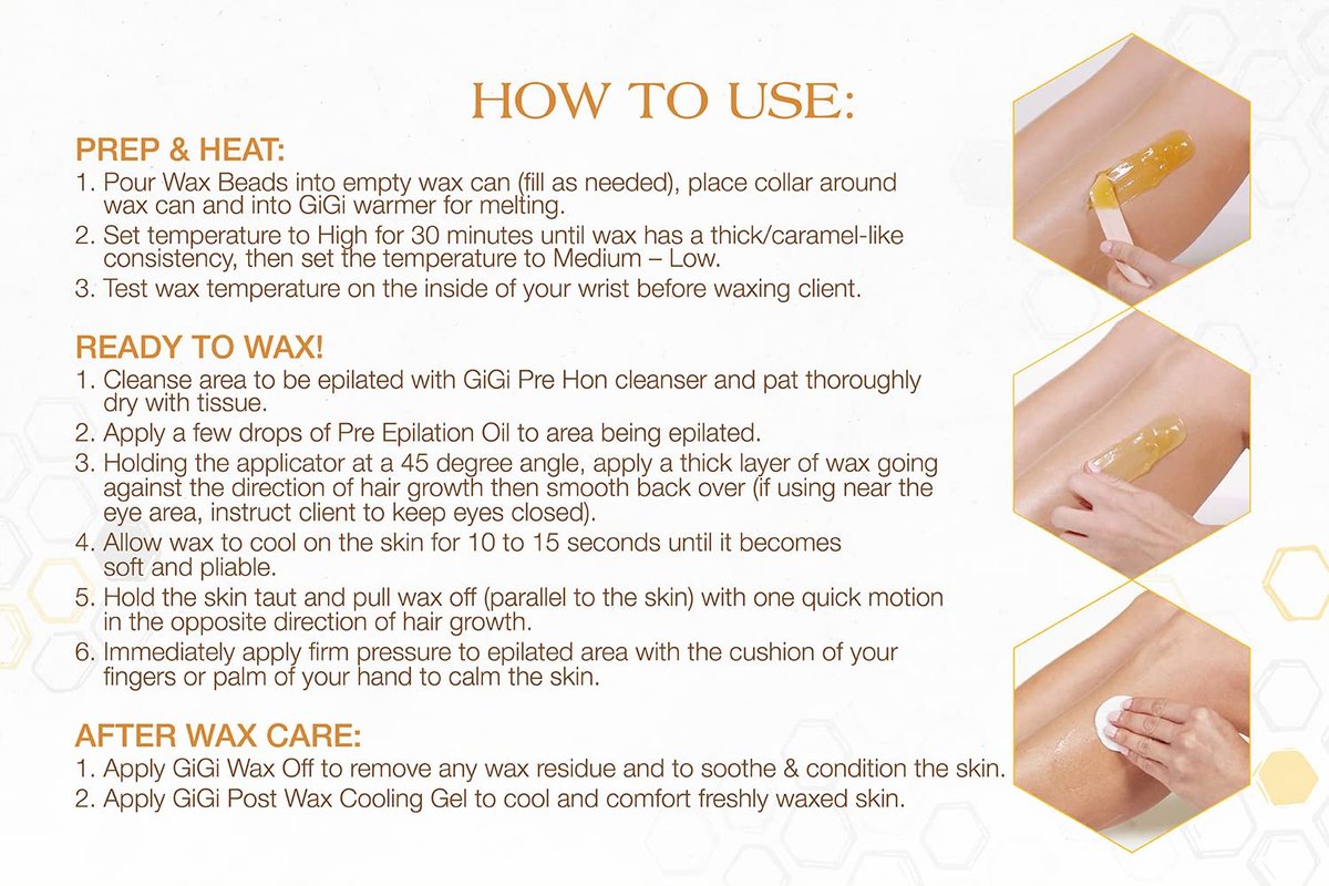 GiGi Golden Honee Hard Wax Beads – Stripless Hair Removal Wax for Face, Bikini, Legs & Body, All Purpose Waxing Beads for At-Home Waxing, 14 oz - görsel 7
