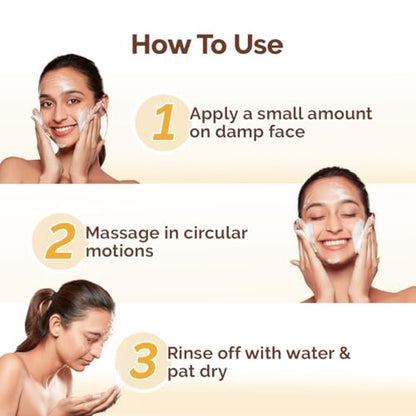 Mamaearth Ubtan De Tan Face Wash – Turmeric & Saffron for Tan Removal & Sun Damage Repair, 3.38 Fl Oz