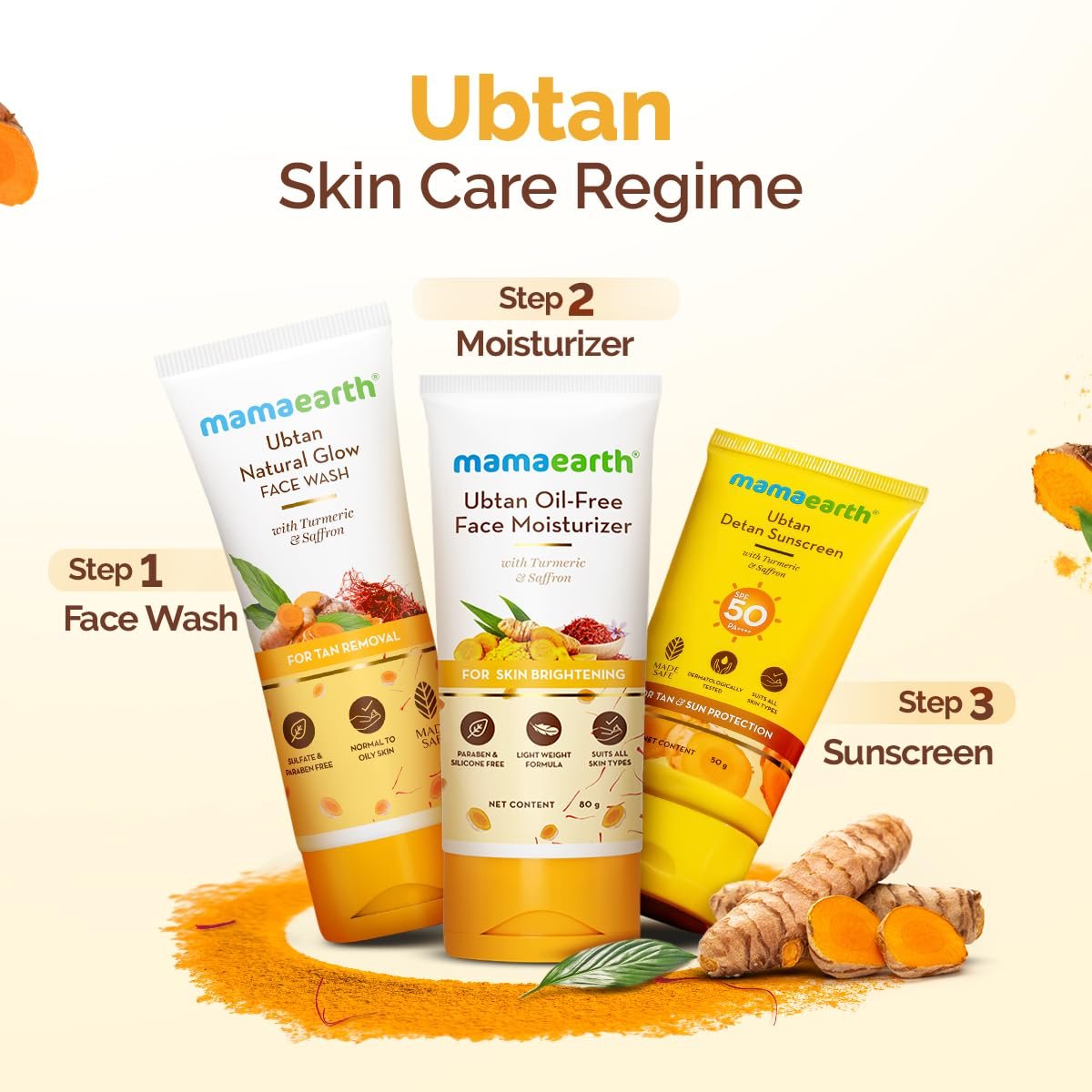 Mamaearth Ubtan De Tan Face Wash – Turmeric & Saffron for Tan Removal & Sun Damage Repair, 3.38 Fl Oz - görsel 13