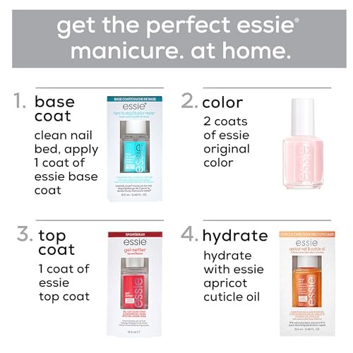 essie Here To Stay Clear Base Coat - Vegan Formula, Salon Quality Nail Care, 0.46 fl oz - görsel 11