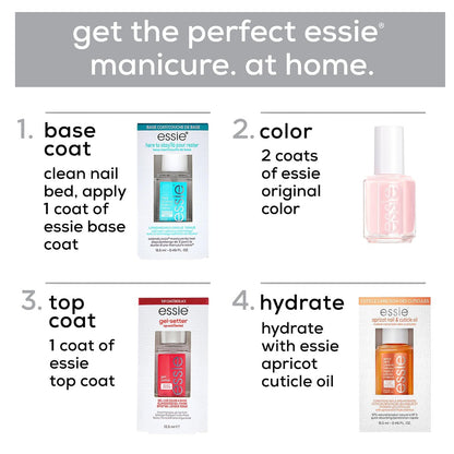 essie Here To Stay Clear Base Coat - Vegan Formula, Salon Quality Nail Care, 0.46 fl oz