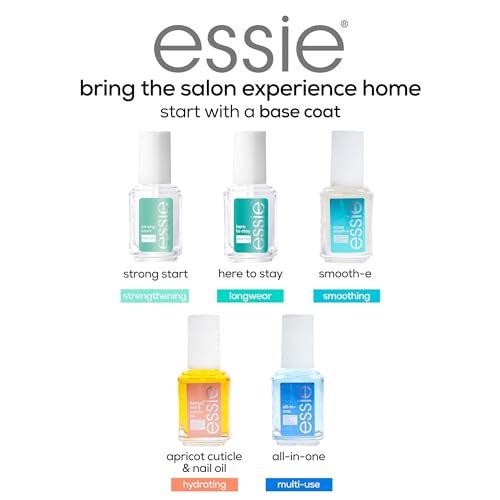 essie Here To Stay Clear Base Coat - Vegan Formula, Salon Quality Nail Care, 0.46 fl oz - görsel 9