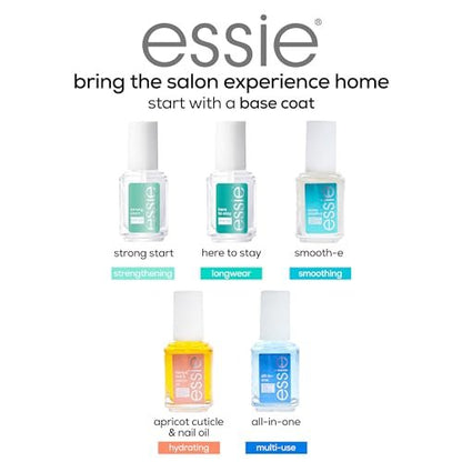 essie Here To Stay Clear Base Coat - Vegan Formula, Salon Quality Nail Care, 0.46 fl oz