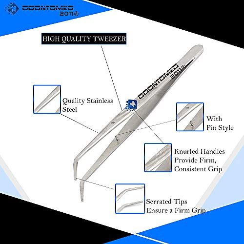 OdontoMed2011 Heavy Duty 6-Inch Stainless Steel Curved Tip Tweezers – Professional All-Purpose Forceps for Crafting, Repairing, and General Use - görsel 4
