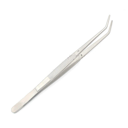 OdontoMed2011 Heavy Duty 6-Inch Stainless Steel Curved Tip Tweezers – Professional All-Purpose Forceps for Crafting, Repairing, and General Use