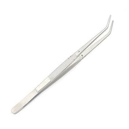 OdontoMed2011 Heavy Duty 6-Inch Stainless Steel Curved Tip Tweezers – Professional All-Purpose Forceps for Crafting, Repairing, and General Use