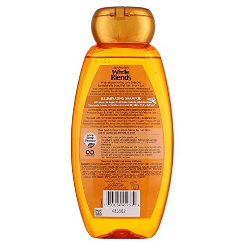 Garnier Whole Blends Illuminating Shampoo with Moroccan Argan & Camellia Oils - 12.5 Fl Oz (Pack of 4) - görsel 9