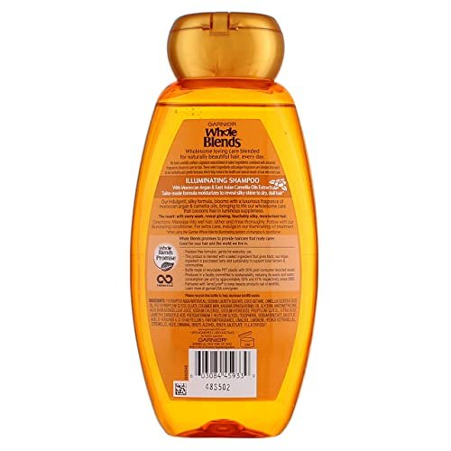 Garnier Whole Blends Illuminating Shampoo with Moroccan Argan & Camellia Oils - 12.5 Fl Oz (Pack of 4) - görsel 5