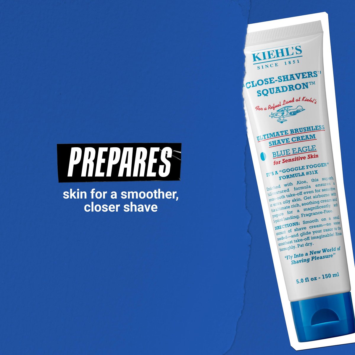 Kiehl's Ultimate Brushless Shave Cream Unscented for Sensitive Skin - 5 fl oz Avelisse
