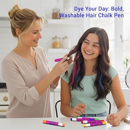 Desire Deluxe Hair Chalk for Girls - 10 Temporary Non-Toxic Washable Hair Color Pens for Kids Avelisse