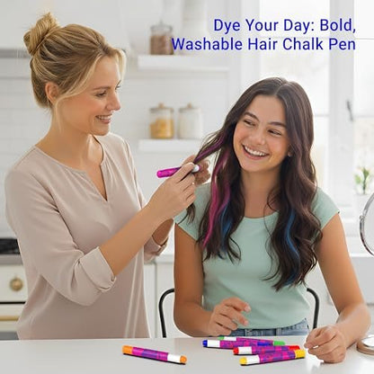 Desire Deluxe Hair Chalk for Girls - 10 Temporary Non-Toxic Washable Hair Color Pens for Kids Avelisse